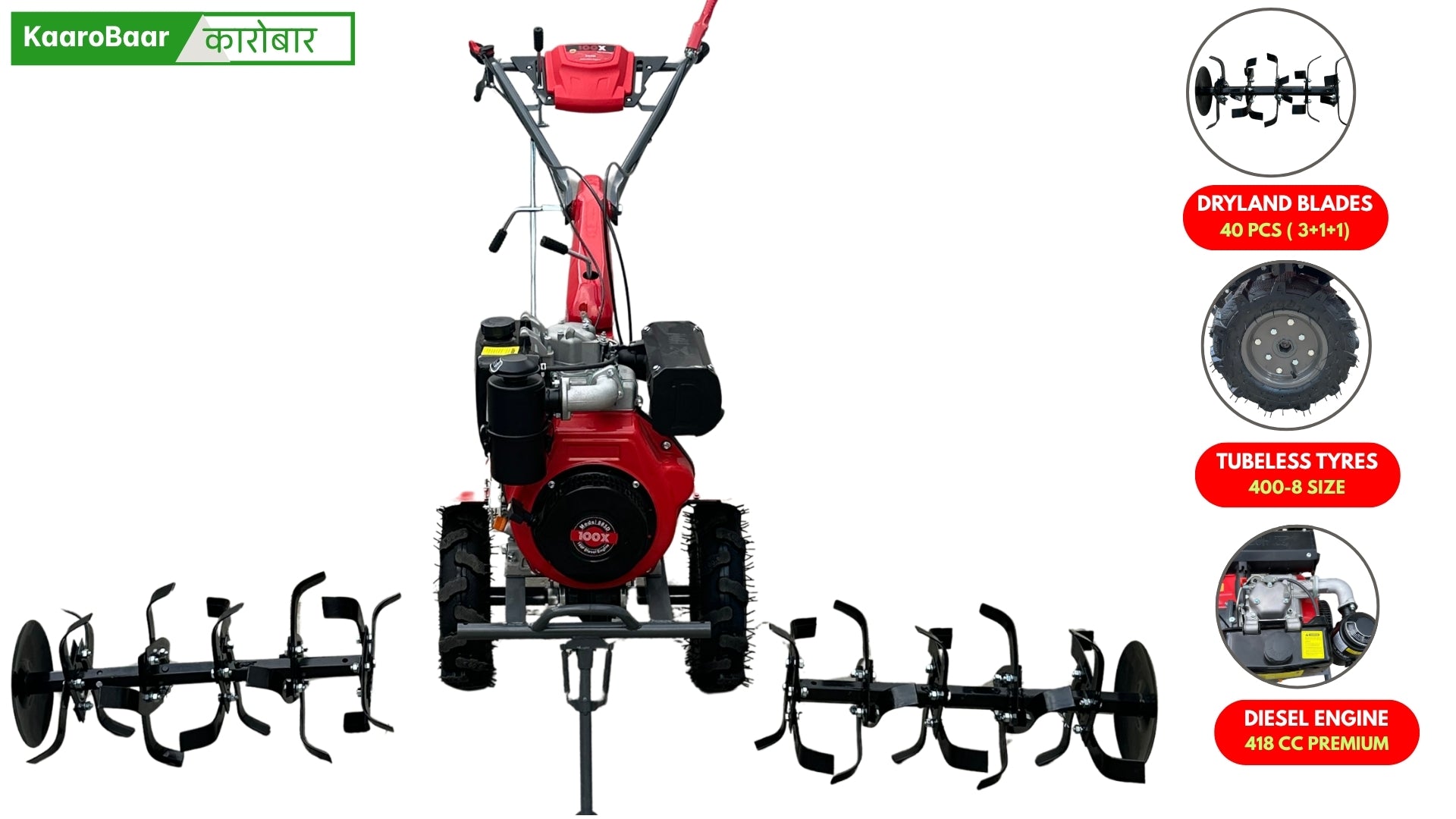 Kaarobaar 585D power tiller recoil start mechanism, close view