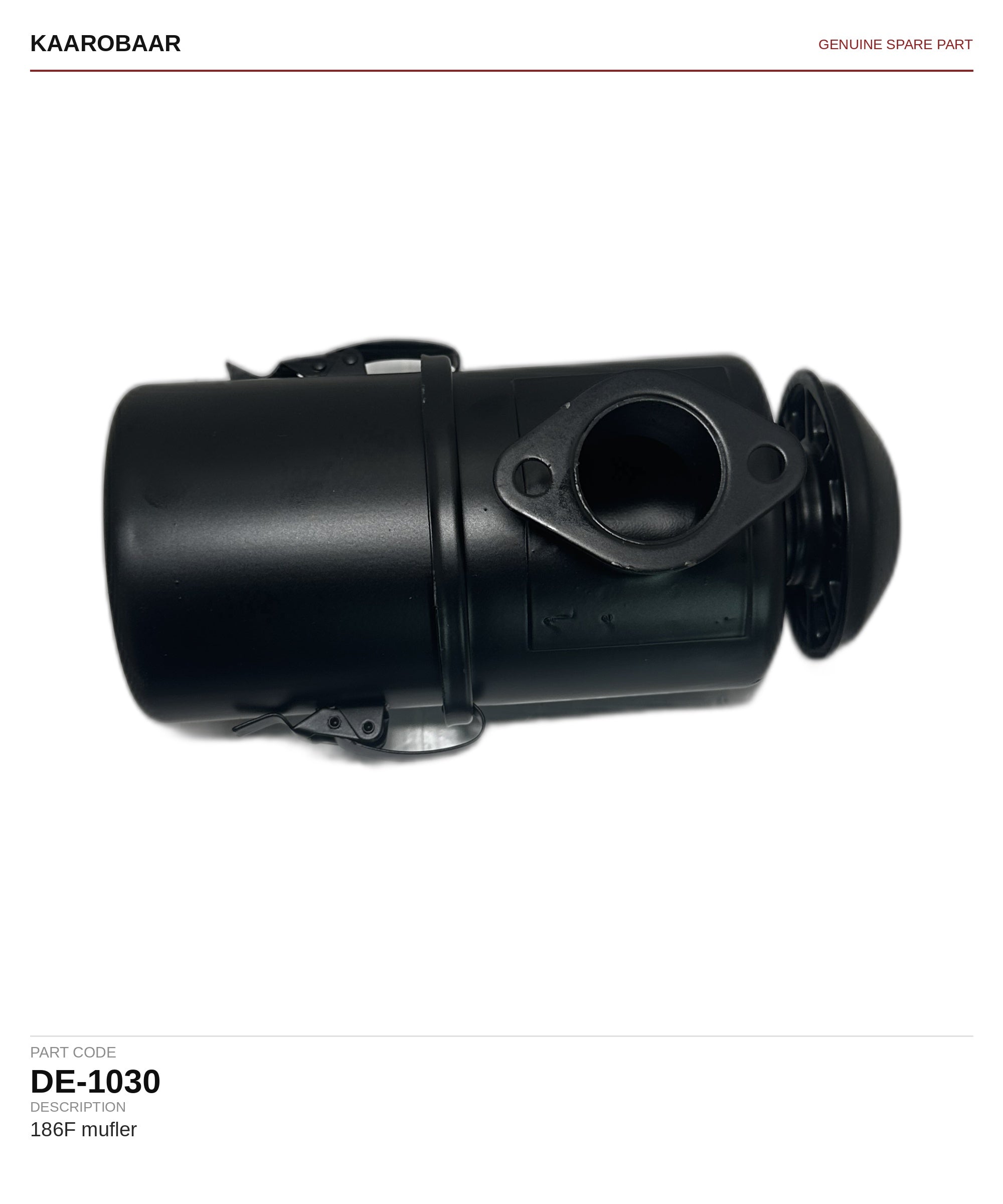 Kaarobaar 186F mufler spare part (DE-1030)