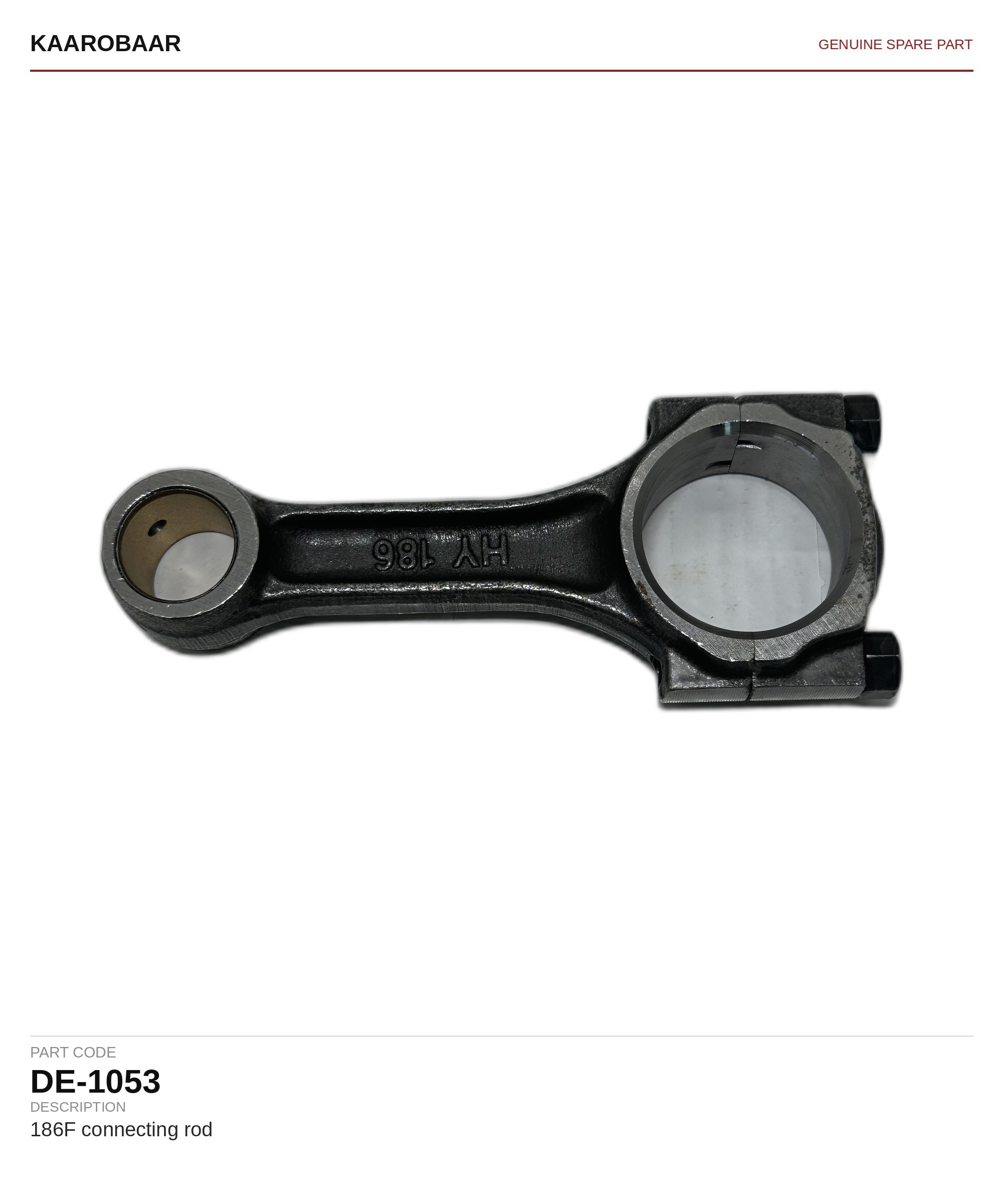 Kaarobaar 186F connecting rod spare part (DE-1053)