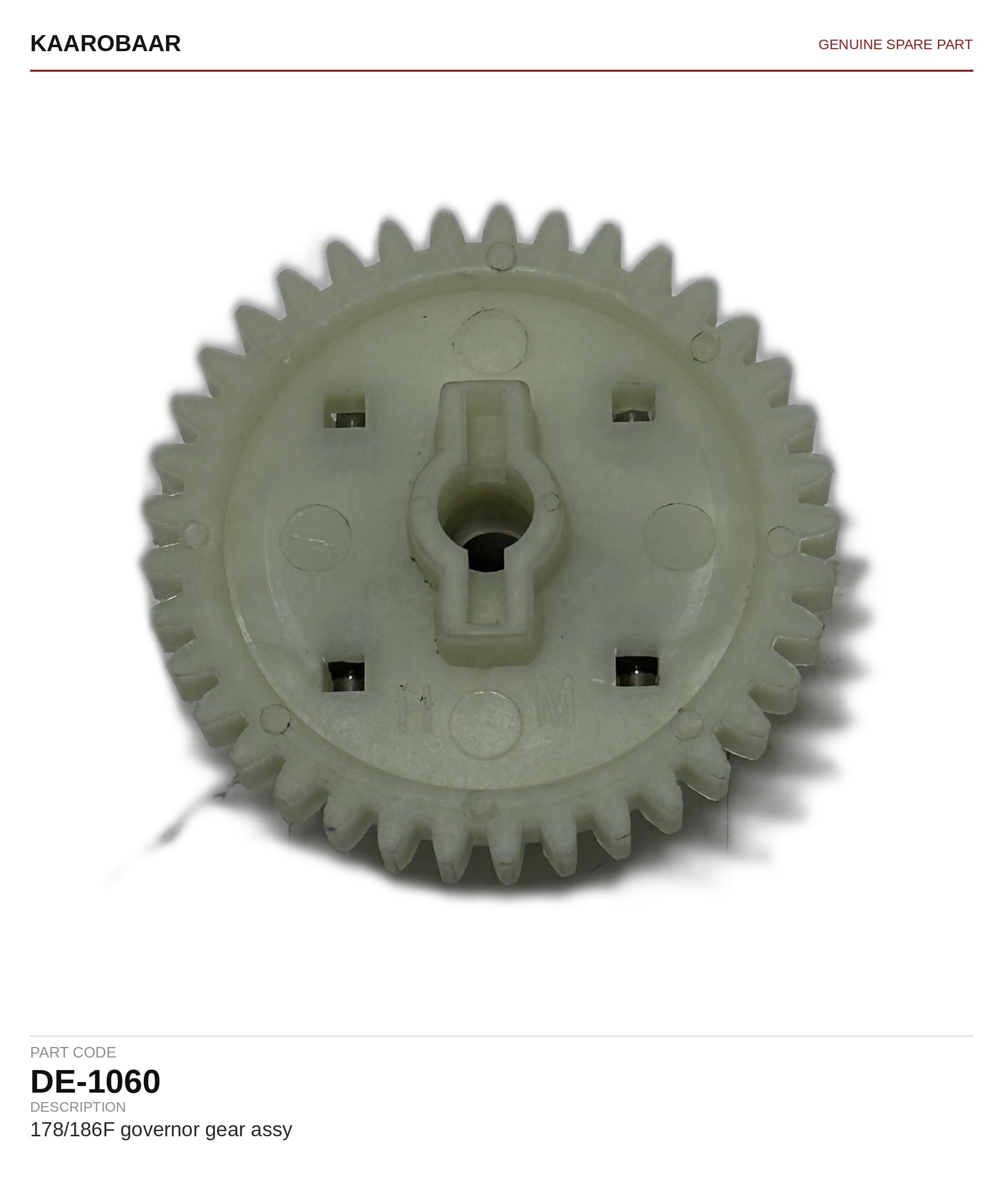 Kaarobaar 178/186F governor gear assy spare part (DE-1060)