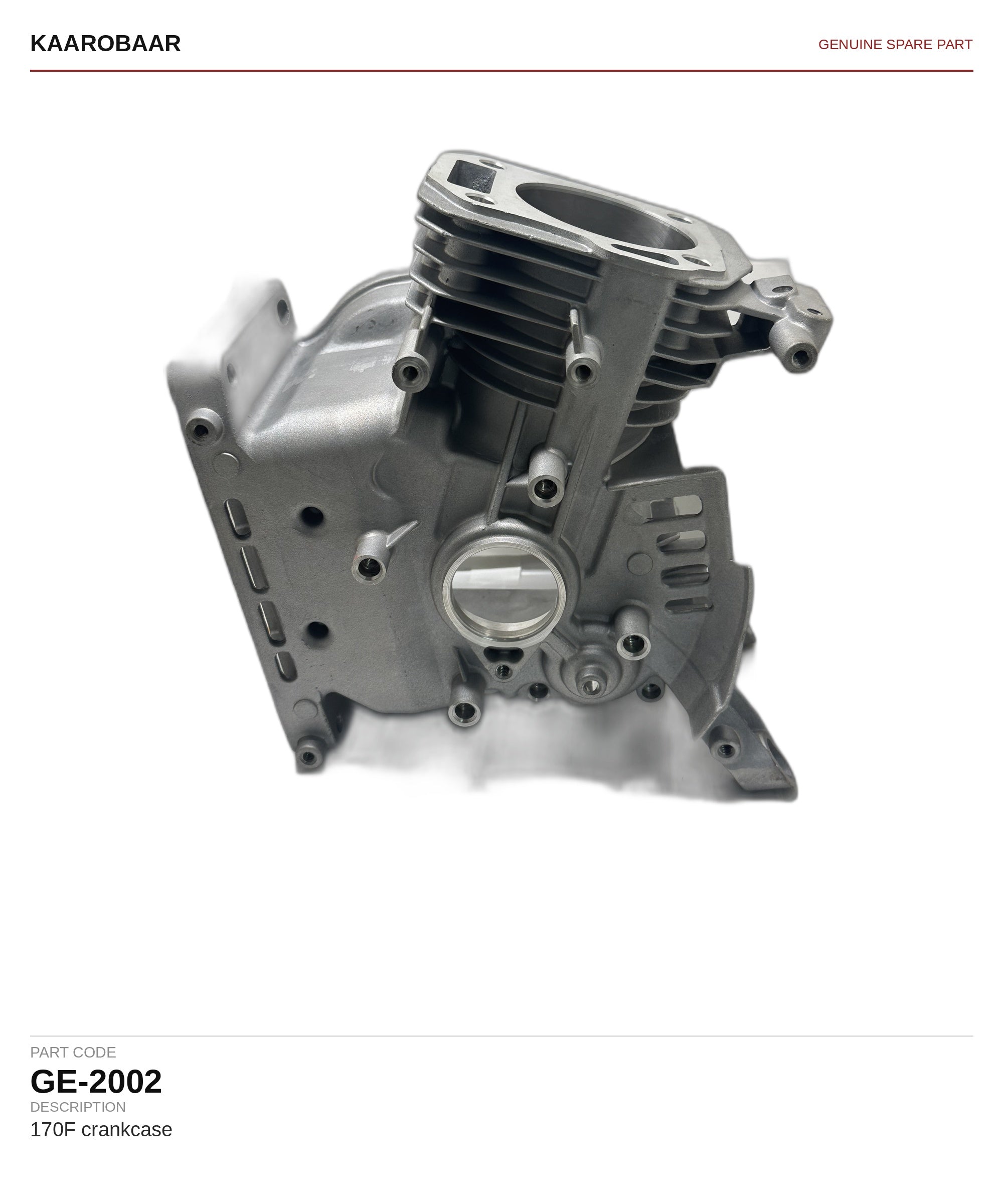 Kaarobaar 170F crankcase spare part (GE-2002)