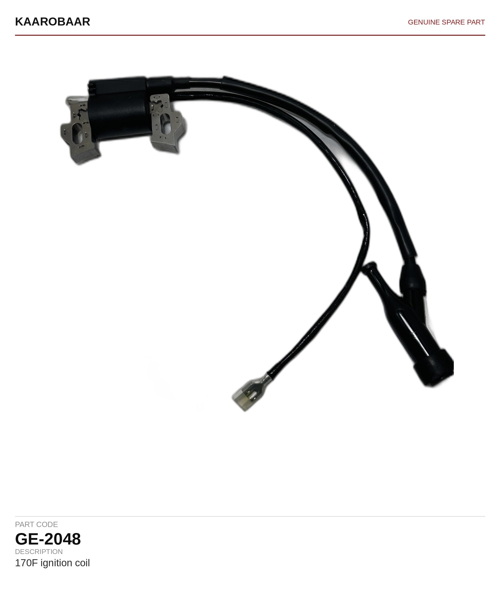 Kaarobaar 170F ignition coil spare part (GE-2048)
