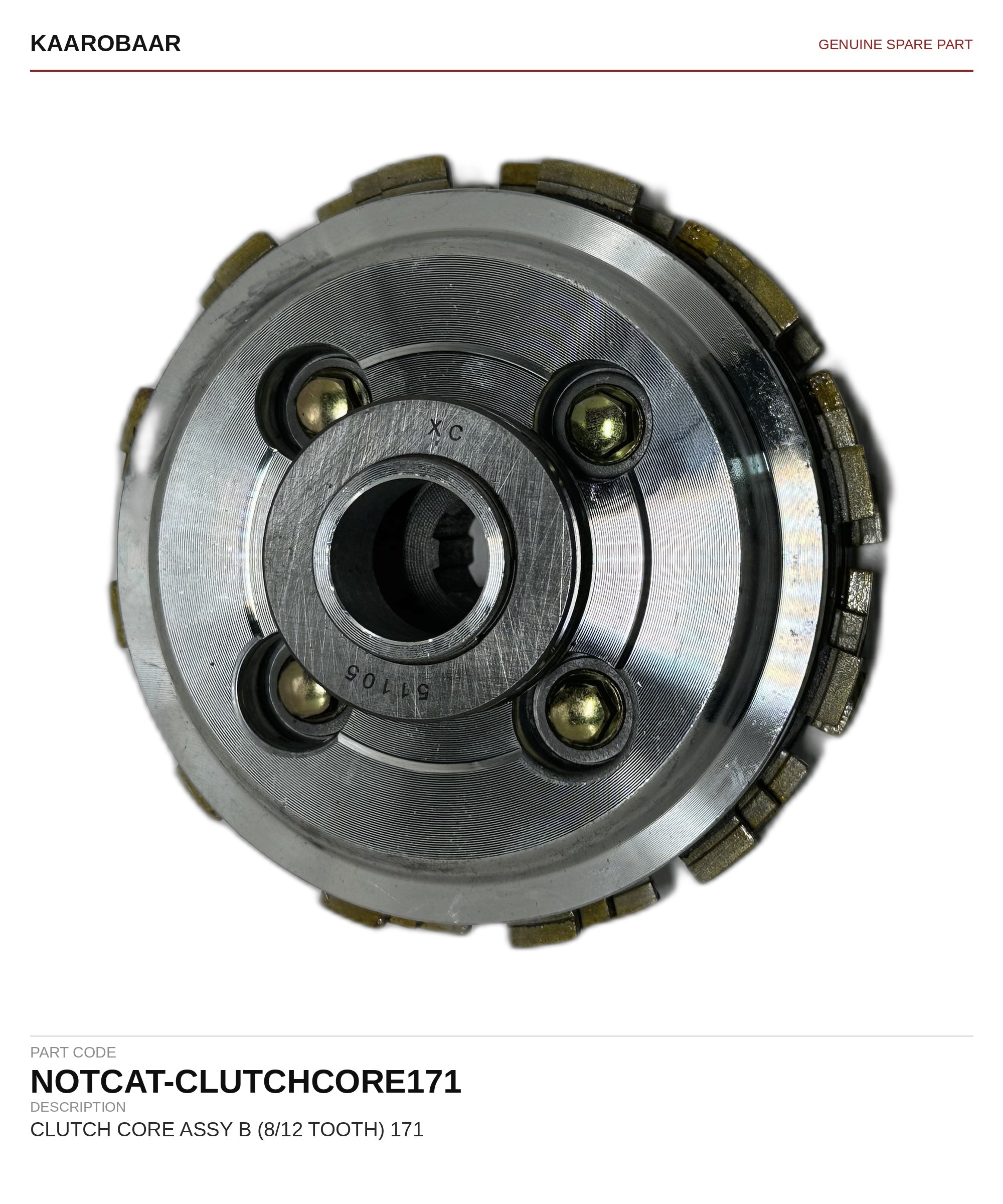 Kaarobaar Clutch Core Assy B (8/12 Tooth) 171 spare part (GBP-3190)