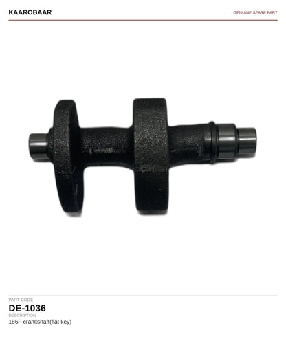 Kaarobaar 186F crankshaft(flat key) spare part (DE-1036)