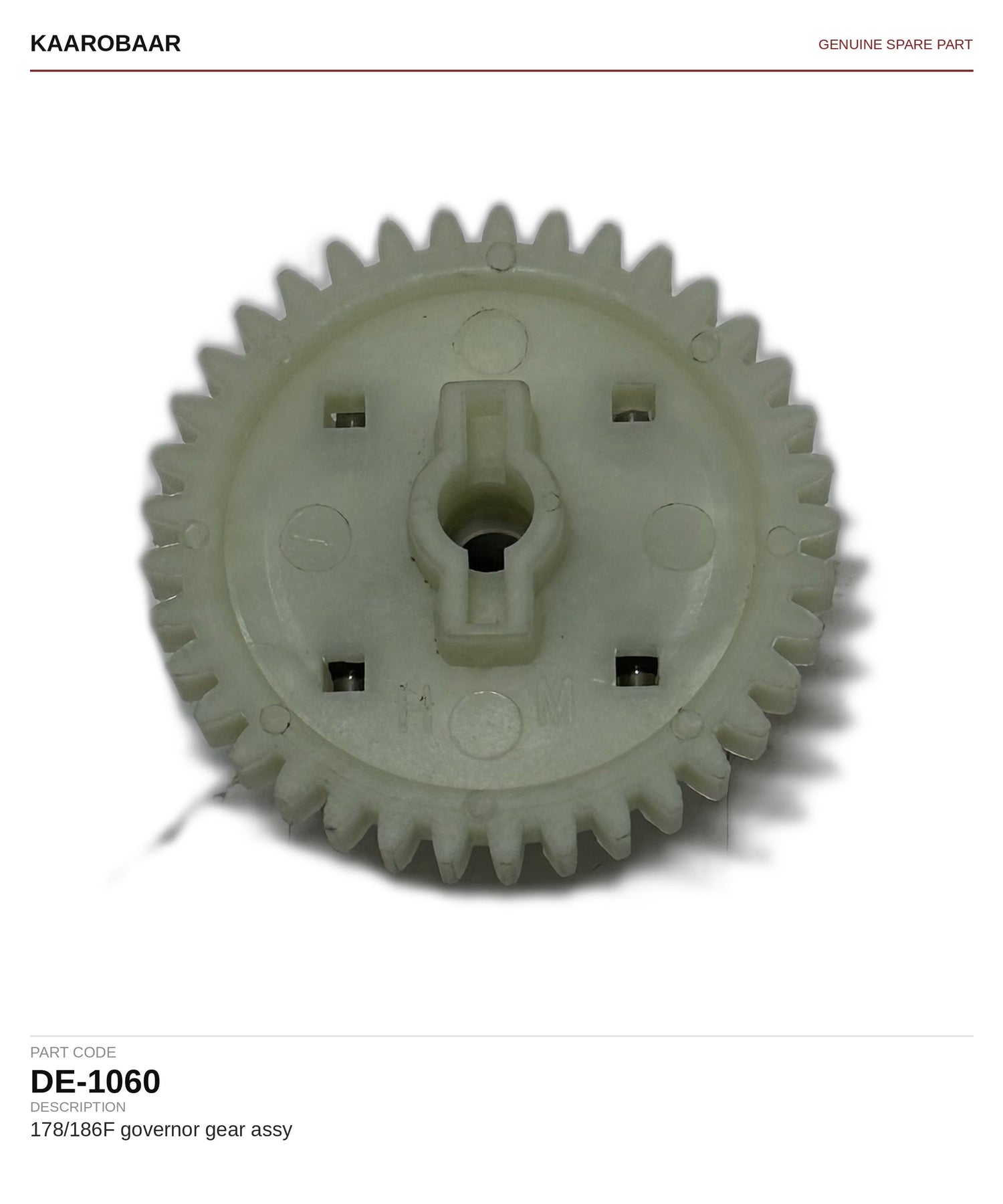 Kaarobaar 178/186F governor gear assy spare part (DE-1060)