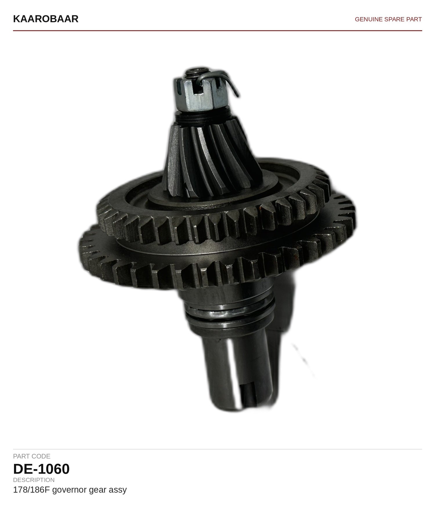 Kaarobaar 178/186F governor gear assy spare part (DE-1060)
