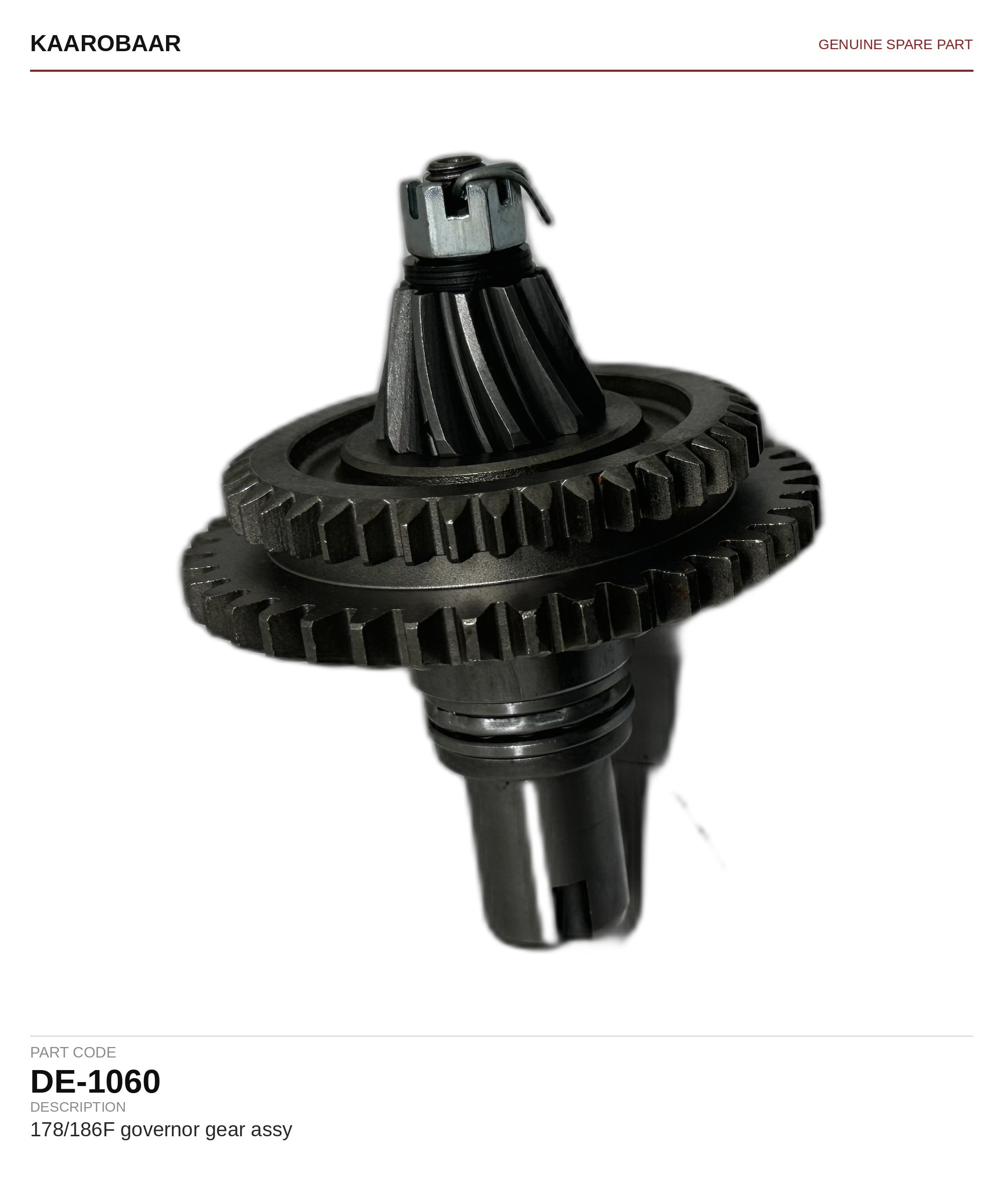 Kaarobaar 178/186F governor gear assy spare part (DE-1060)