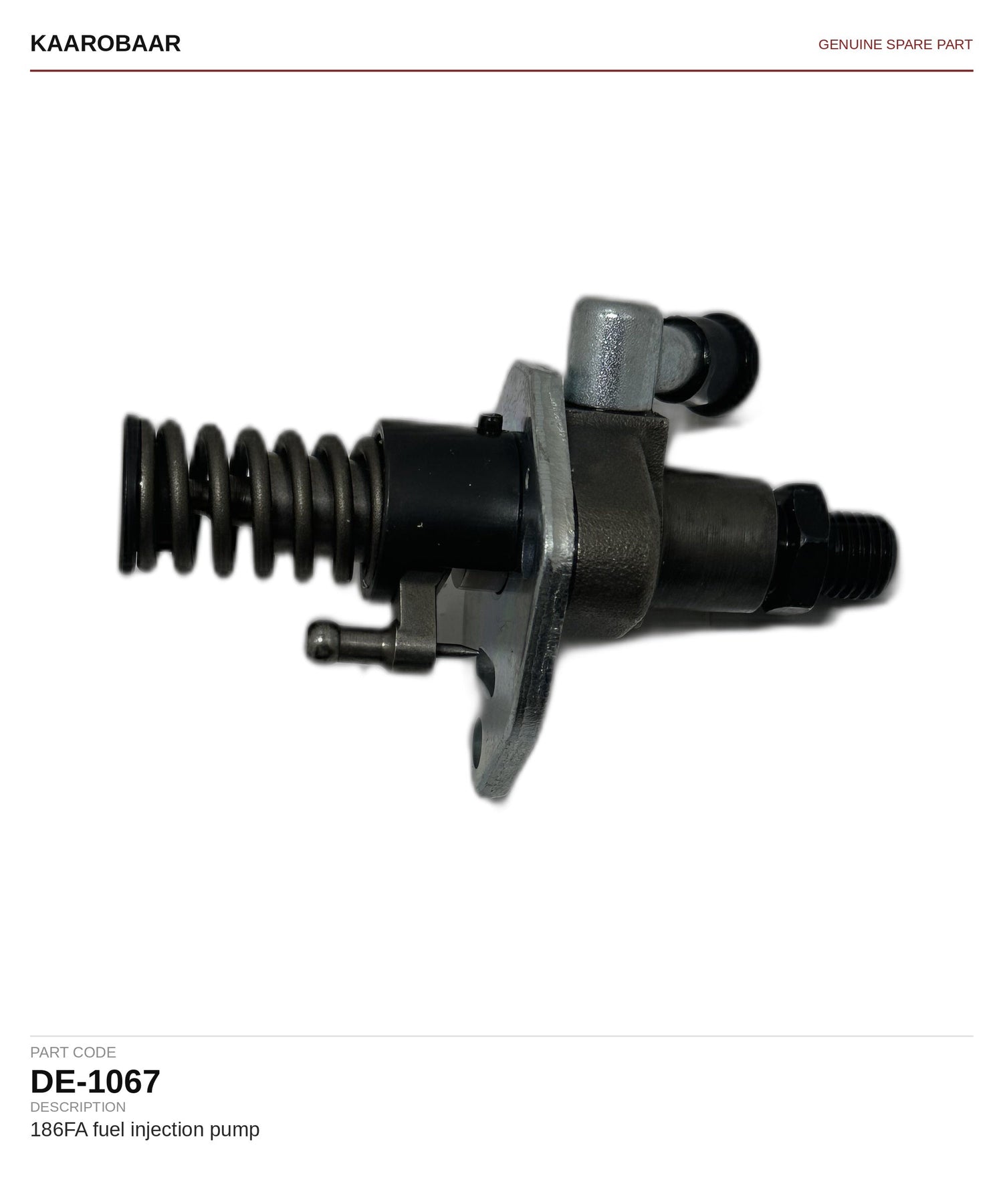 Kaarobaar 186FA fuel injection pump spare part (DE-1067)