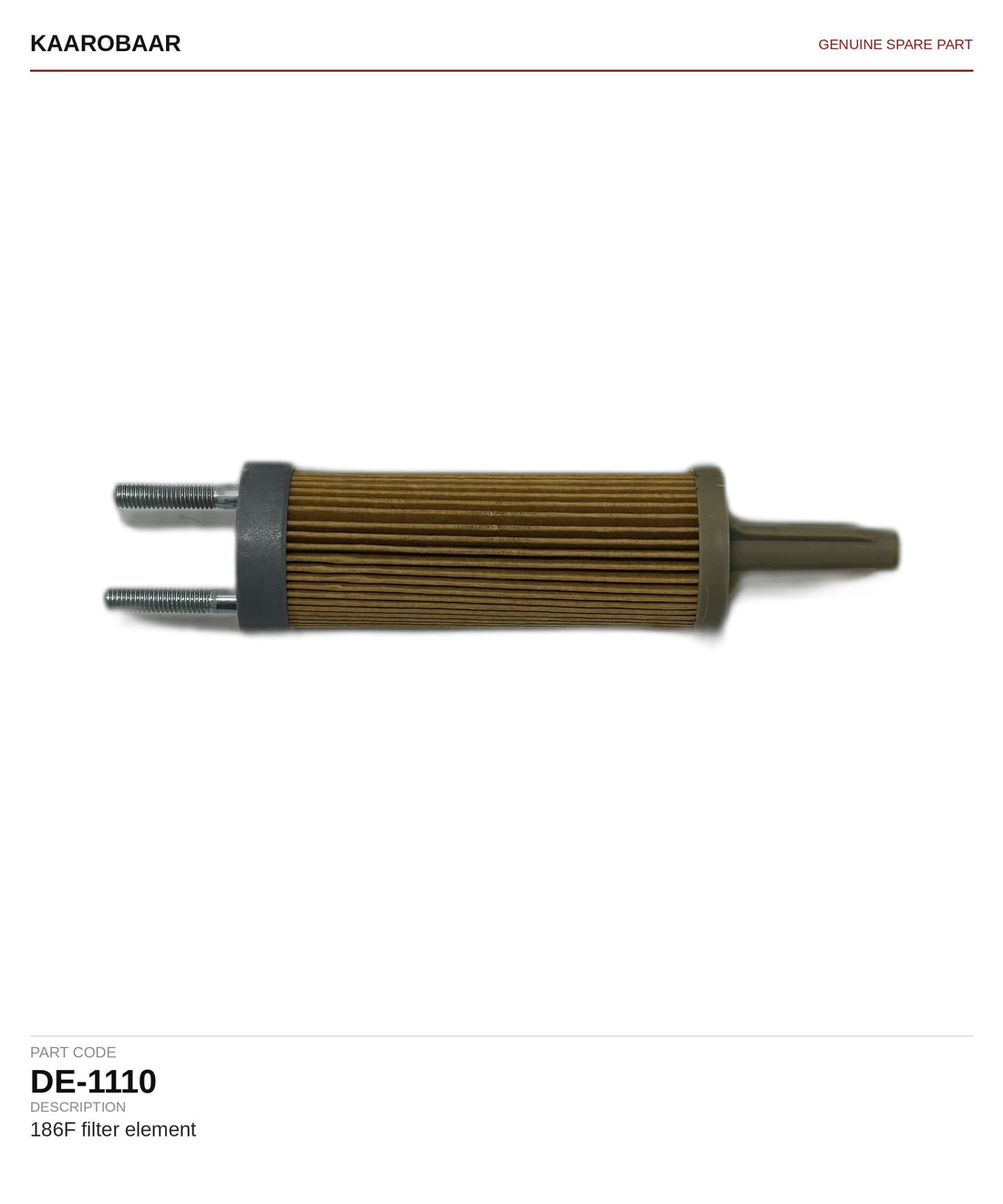Kaarobaar 186F filter element spare part (DE-1110)