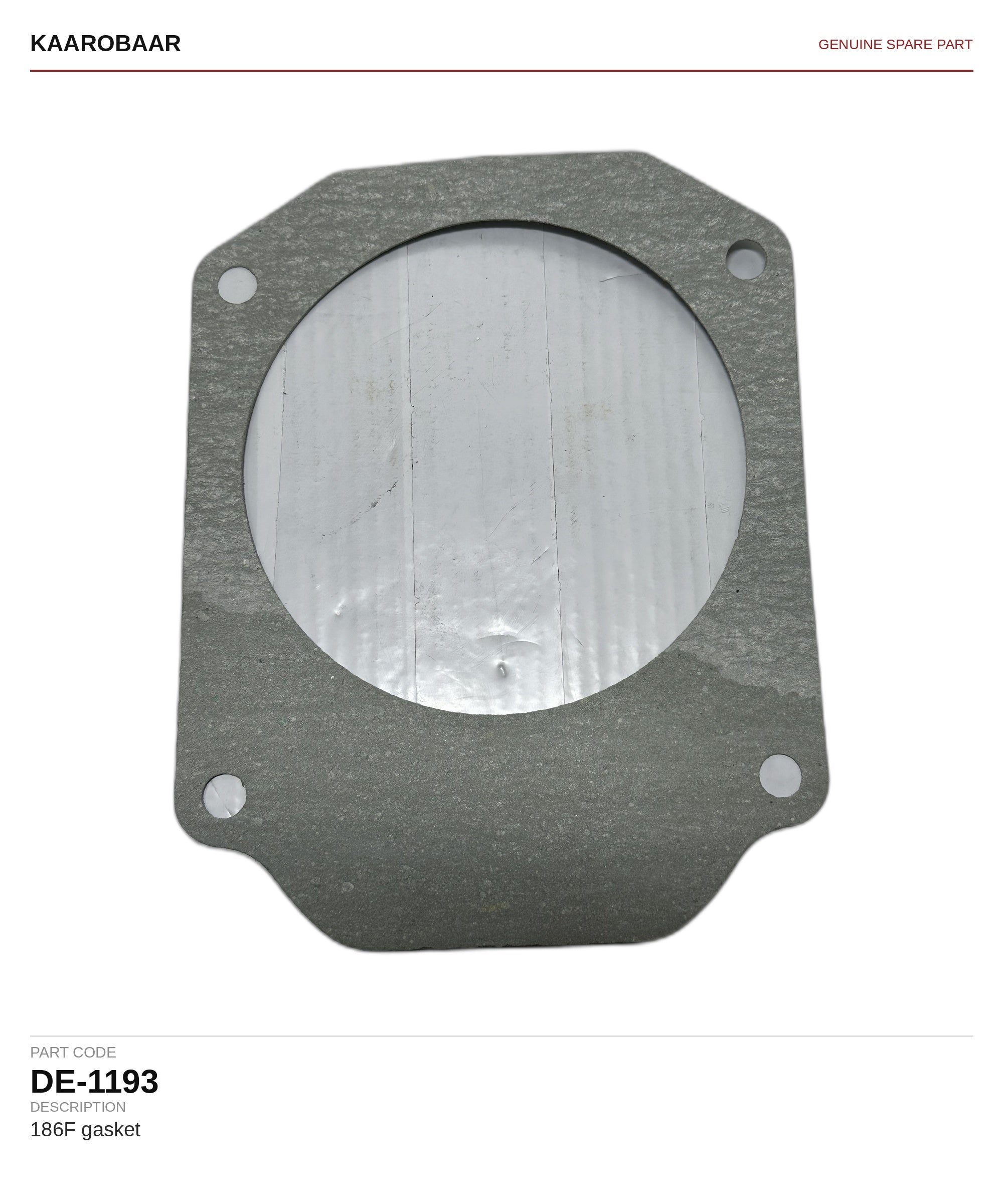 Kaarobaar 186F gasket spare part (DE-1193)