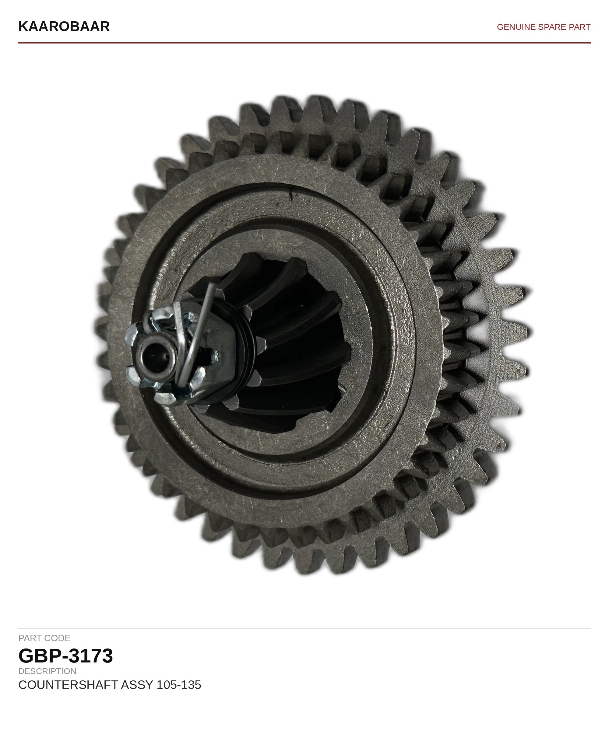 Kaarobaar COUNTERSHAFT ASSY 105-135 spare part (GBP-3173)