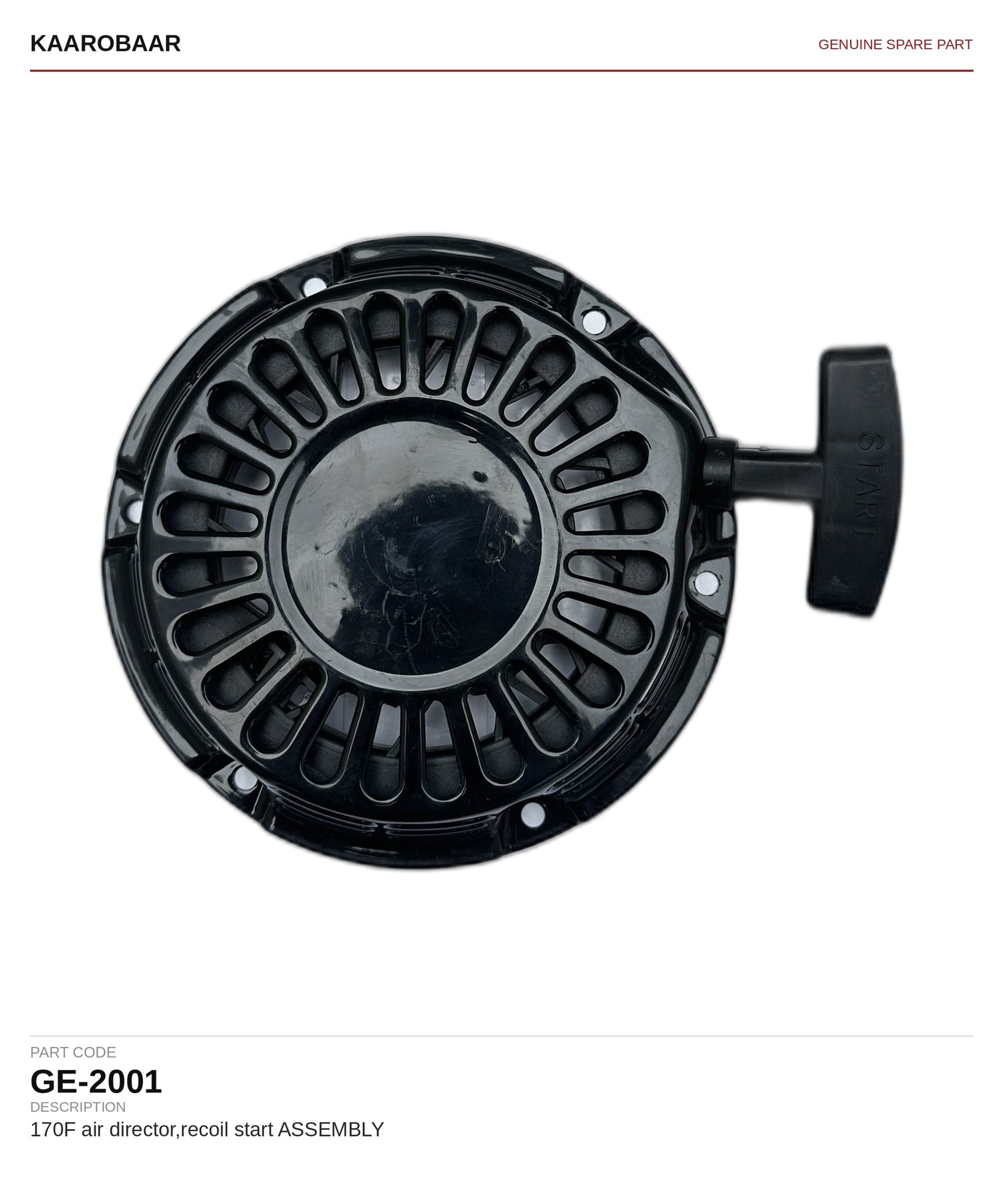 GE-2001 - 170F air director,recoil start ASSEMBLY