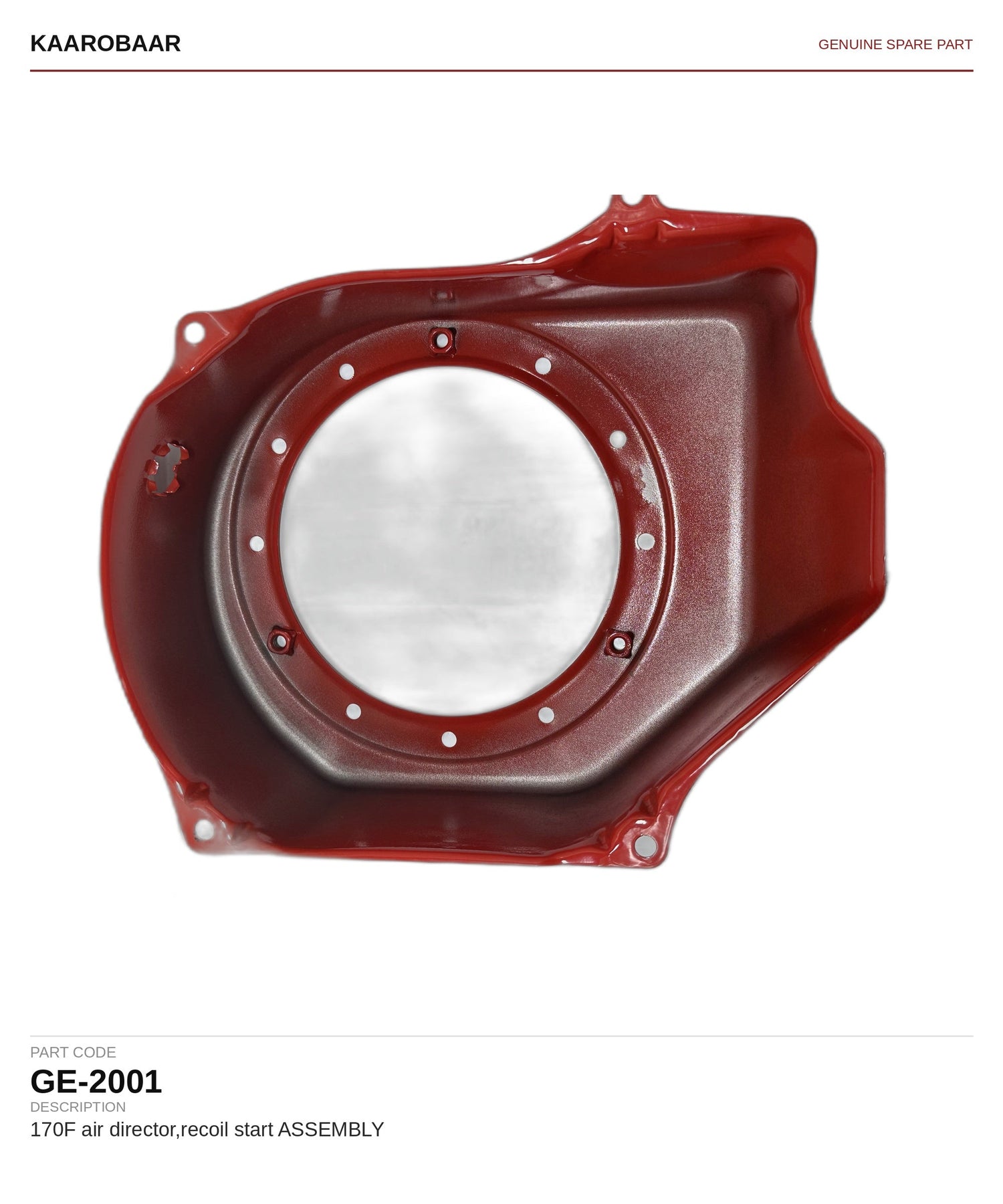 Kaarobaar 170F air director recoil start assembly spare part (GE-2001)