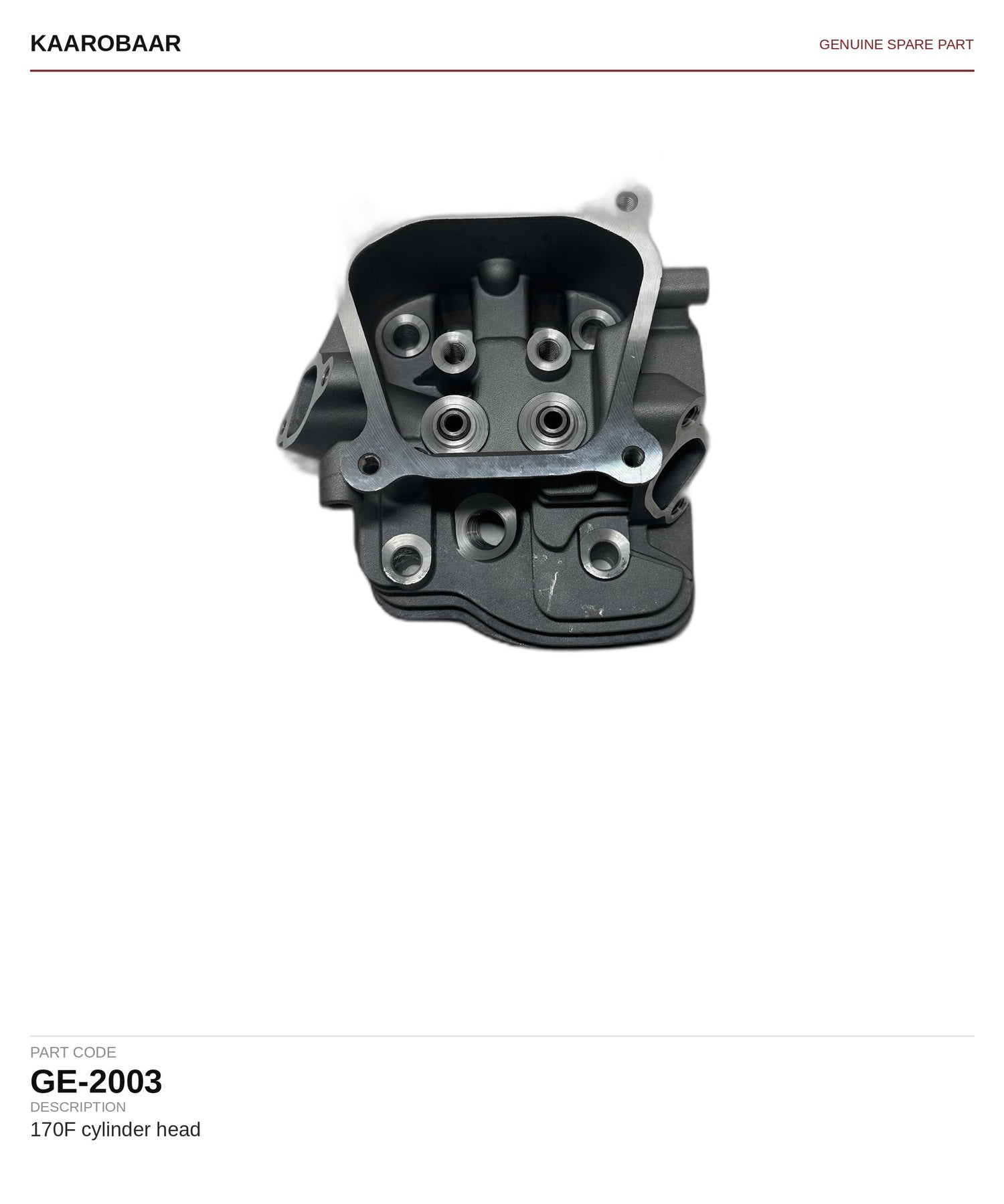 Kaarobaar 170F cylinder head spare part (GE-2003)