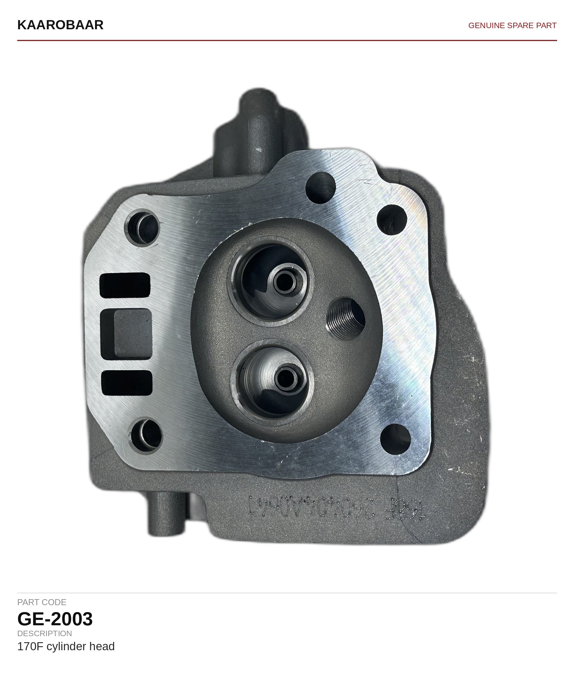 Kaarobaar 170F cylinder head spare part (GE-2003)