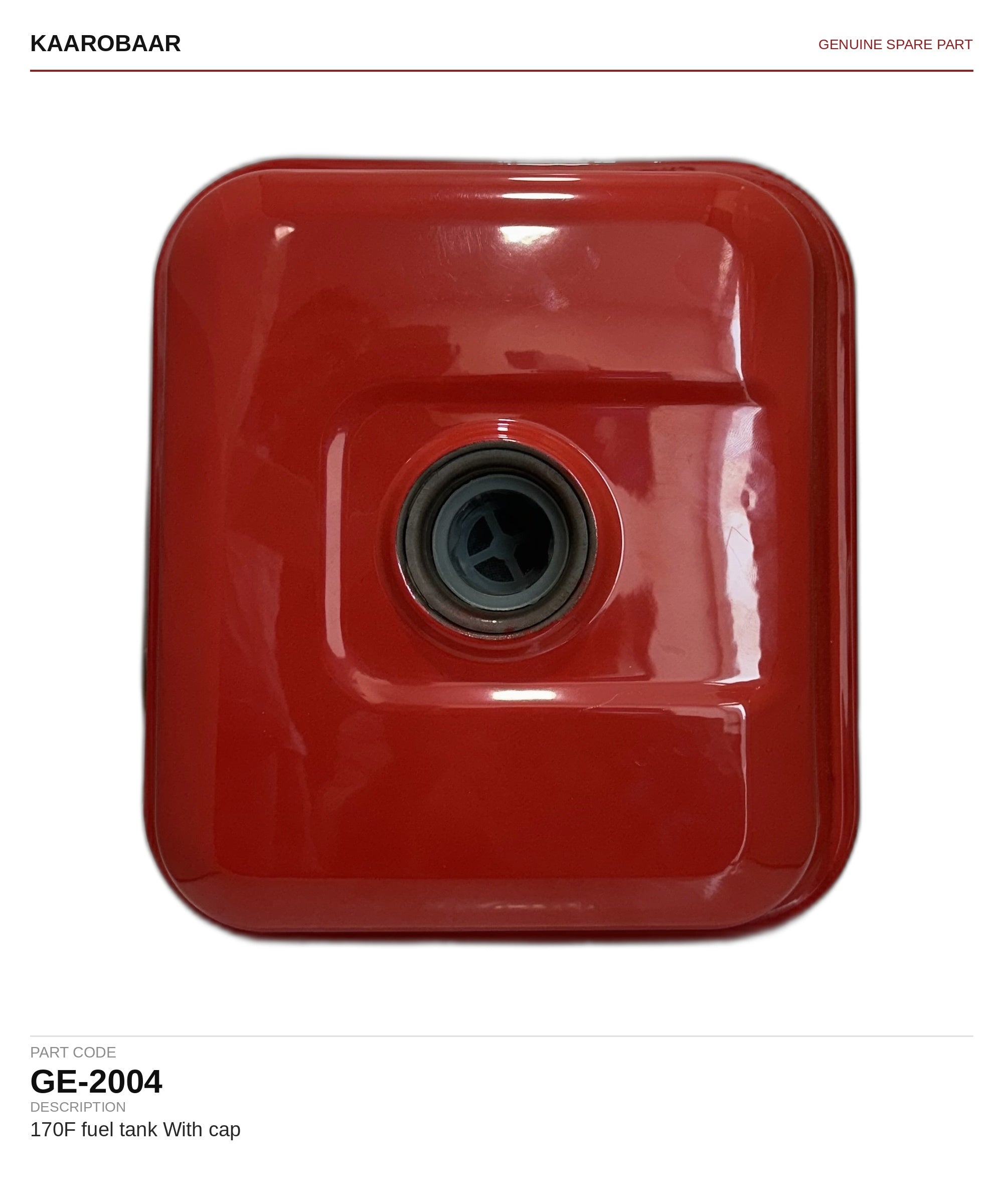 Kaarobaar 170F fuel tank with cap spare part (GE-2004)