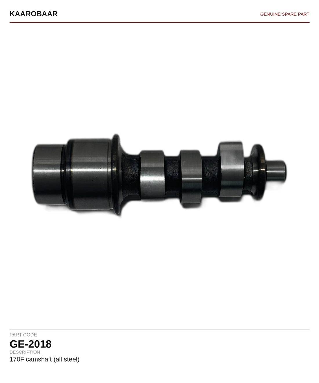 Kaarobaar 170F camshaft (all steel) spare part (GE-2018)