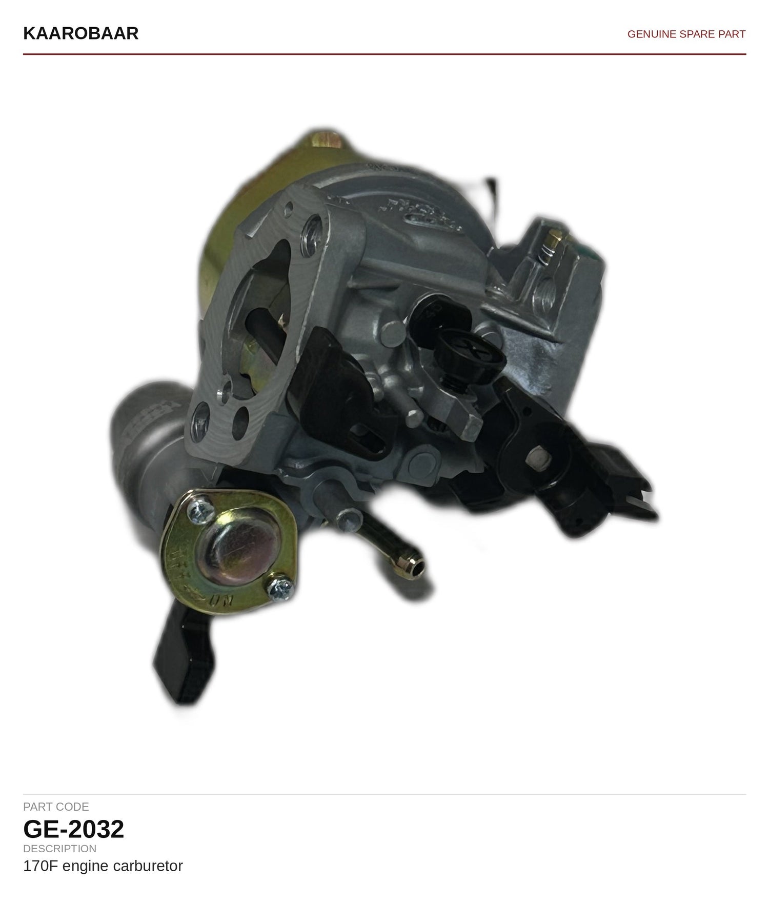 Kaarobaar 170F engine carburetor spare part (GE-2032)