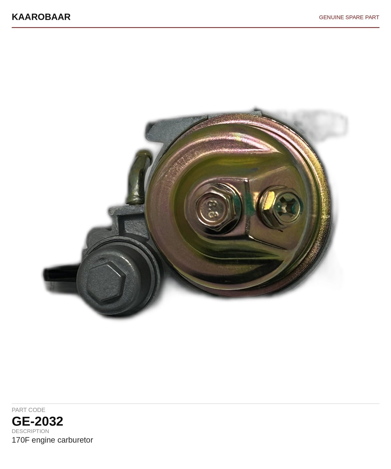Kaarobaar 170F engine carburetor spare part (GE-2032)