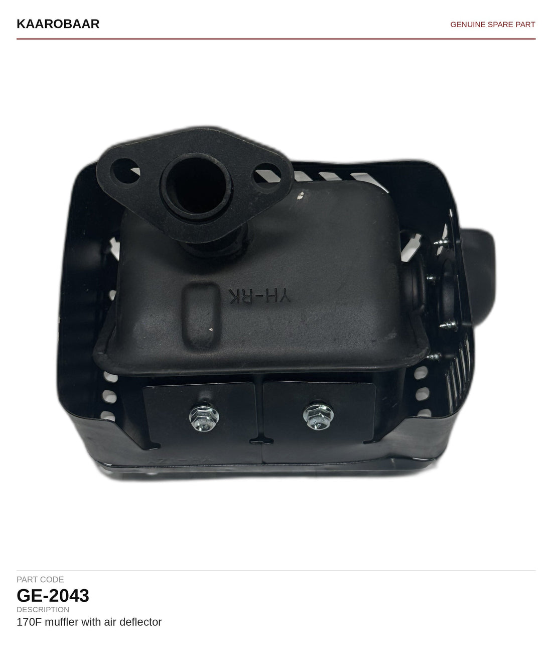 Kaarobaar 170F muffler with air deflector spare part (GE-2043)