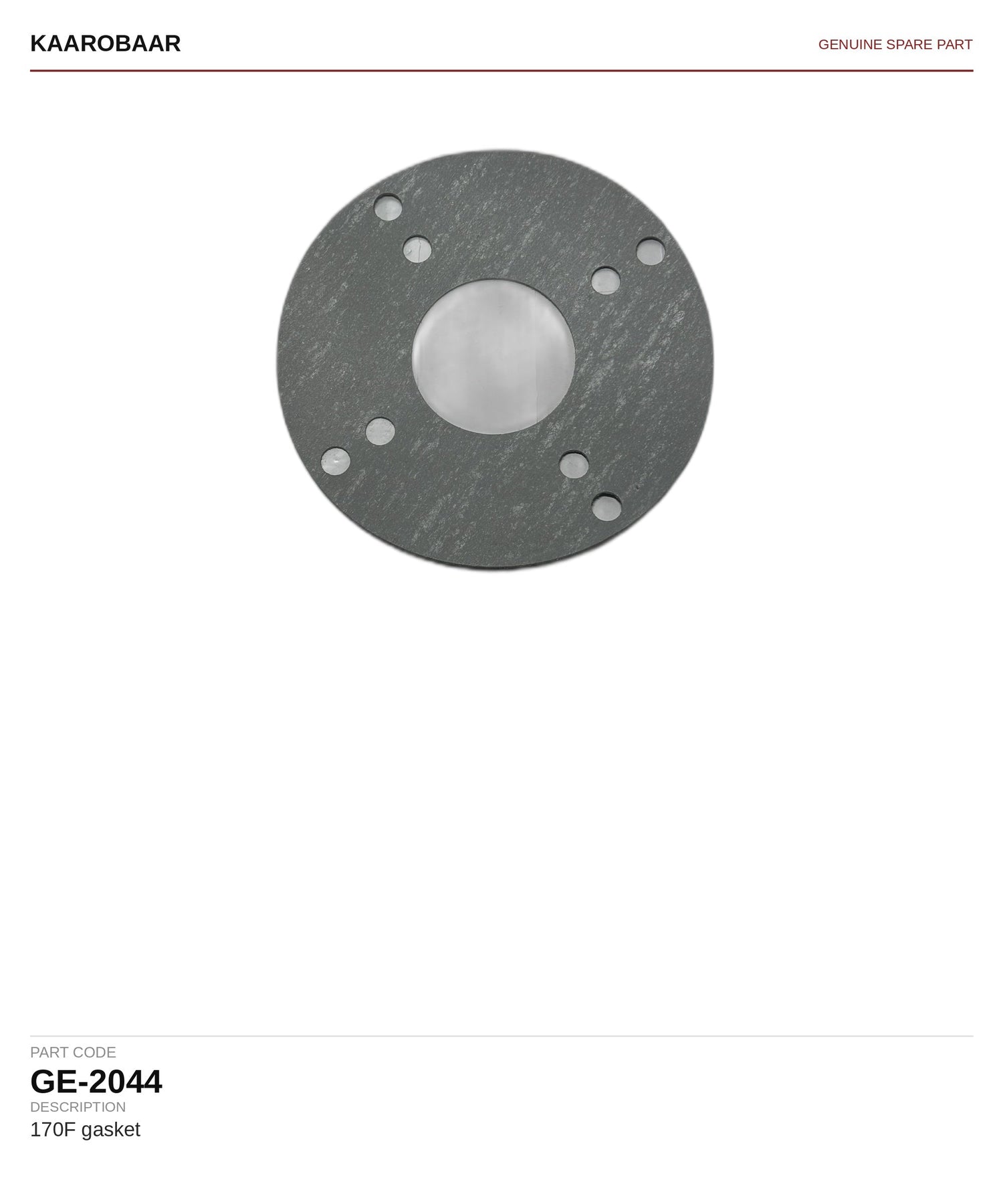 Kaarobaar 170F gasket spare part (GE-2044)