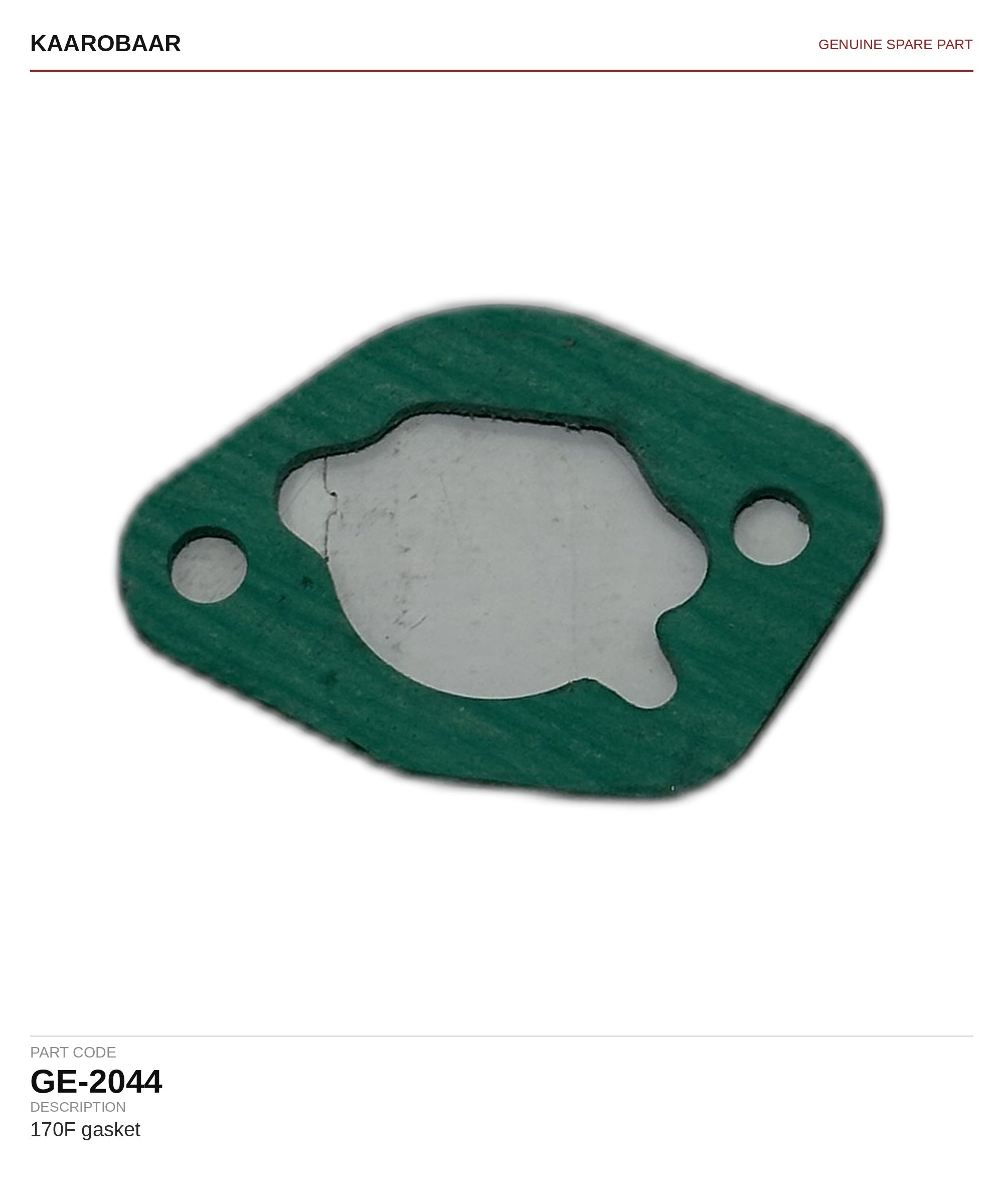 Kaarobaar 170F gasket spare part (GE-2044)