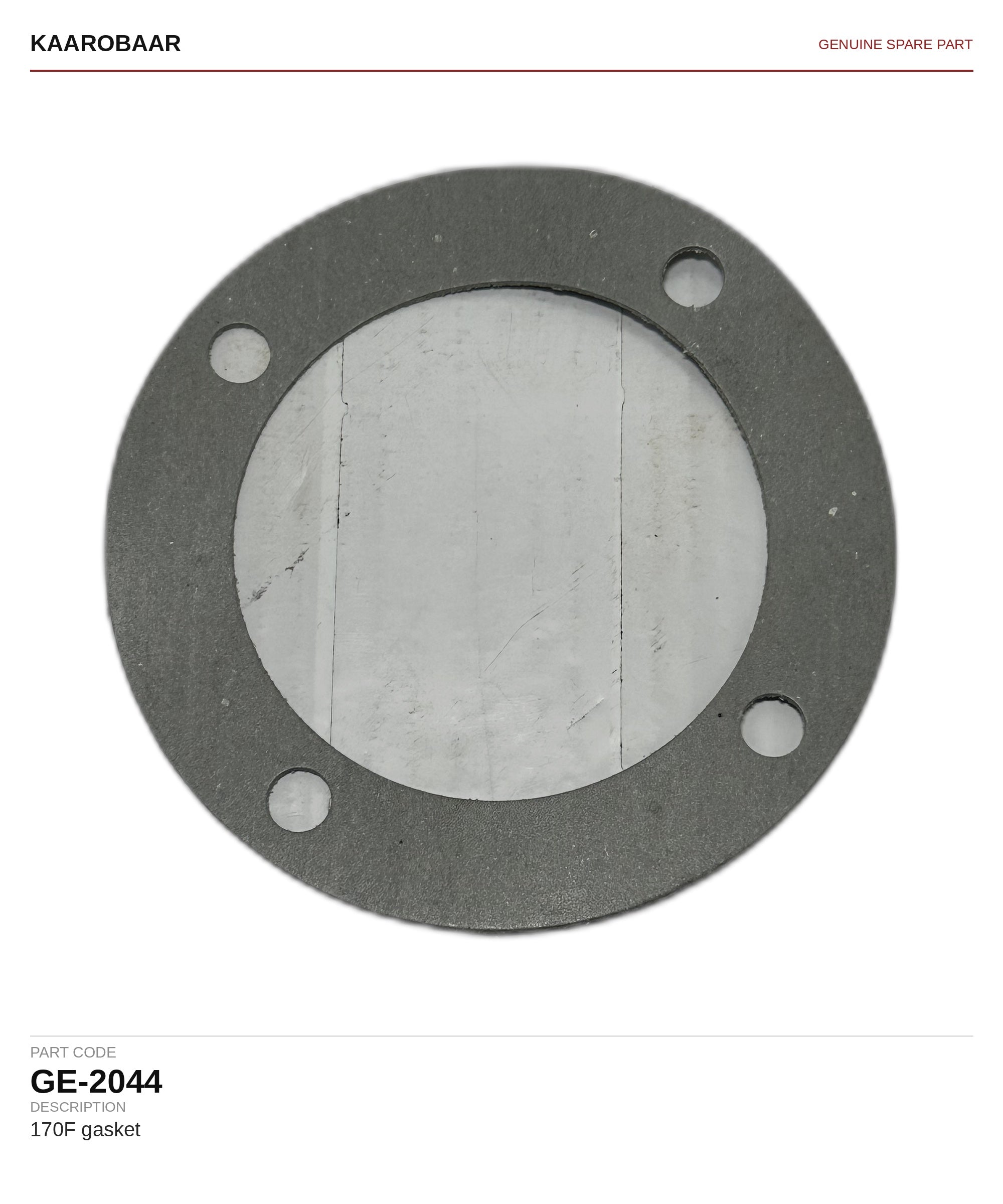 Kaarobaar 170F gasket spare part (GE-2044)