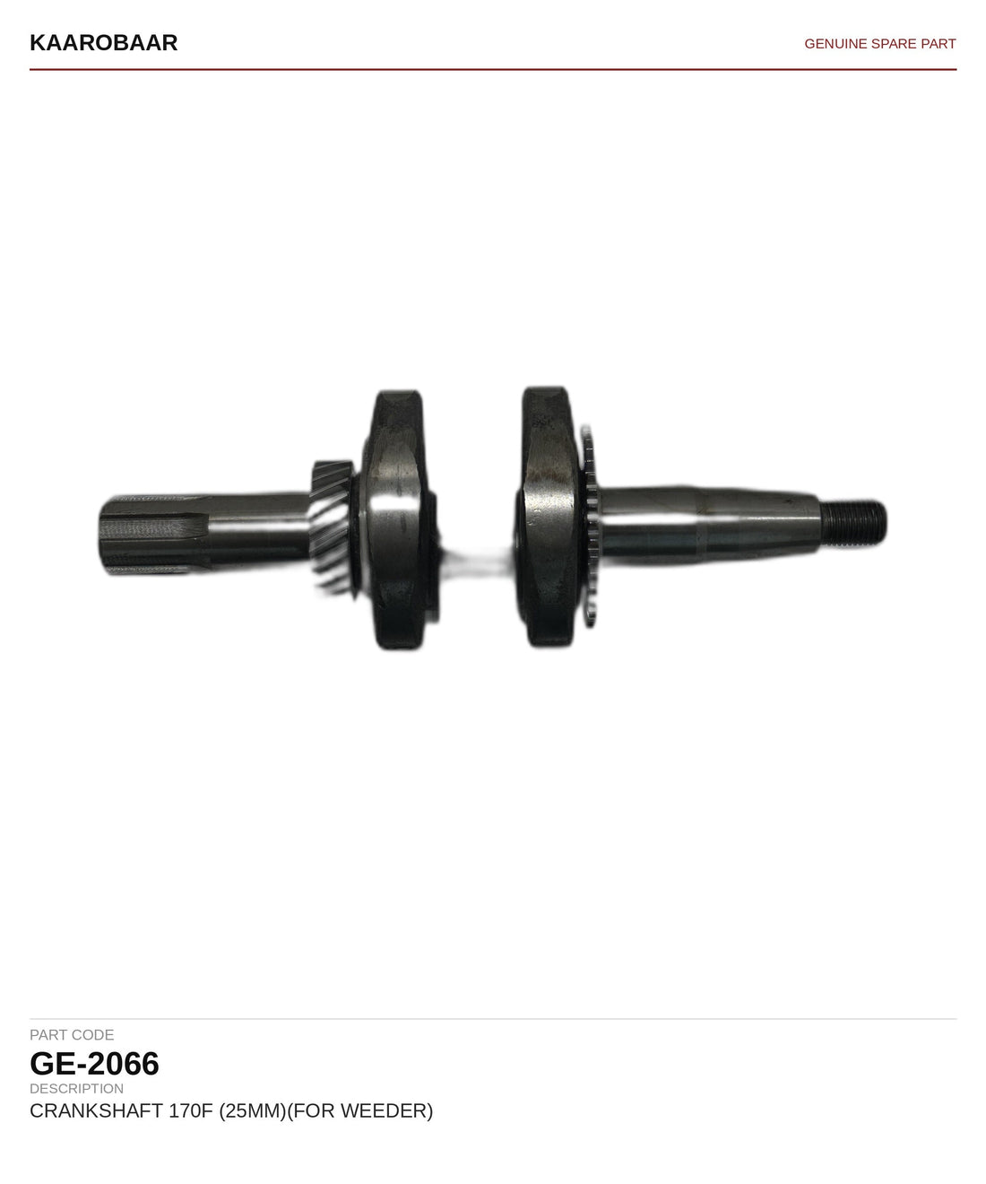 Kaarobaar 170F crankshaft 25mm for weeder spare part (GE-2066)