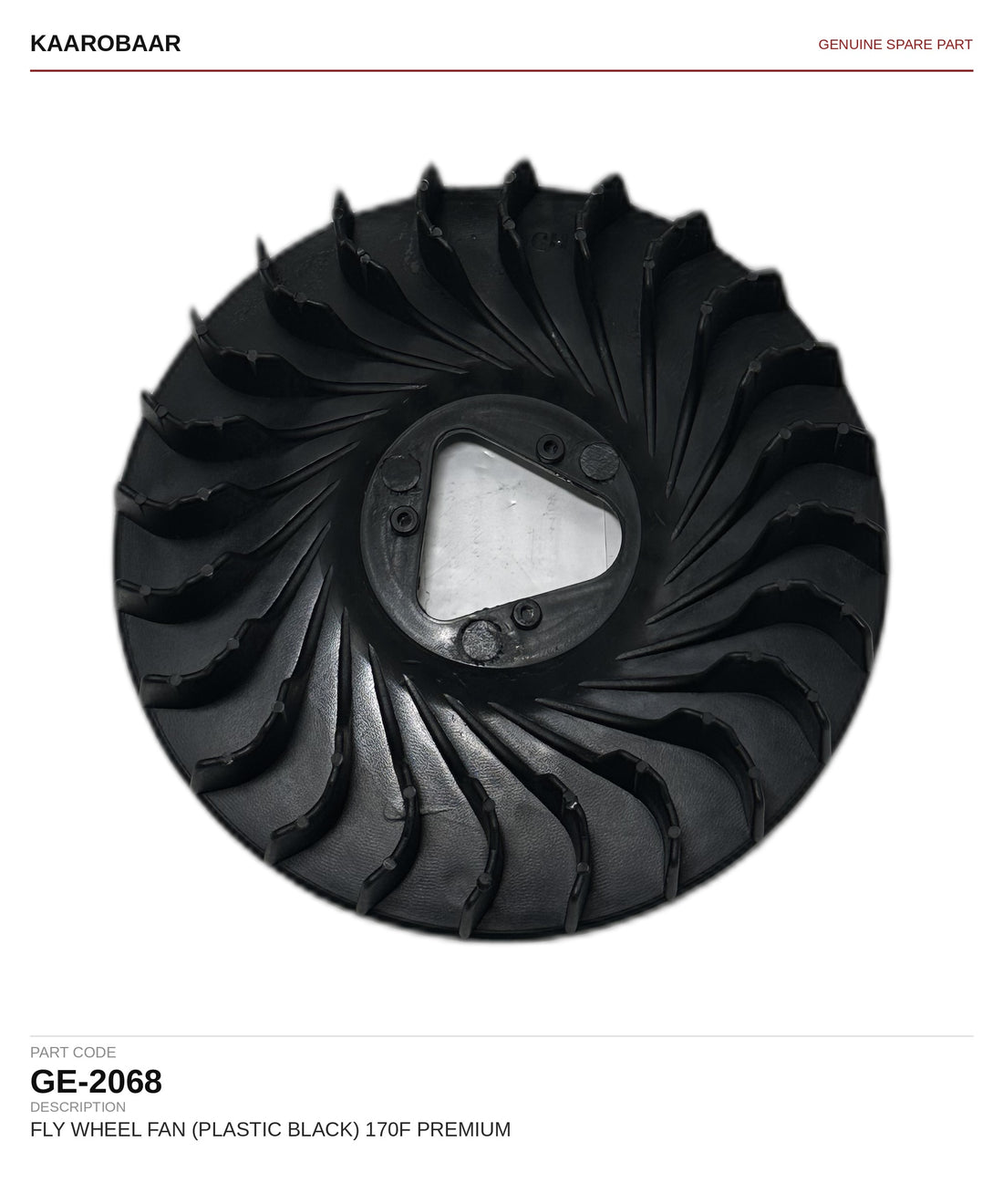 GE-2068 - FLY WHEEL FAN (PLASTIC BLACK) 170F PREMIUM