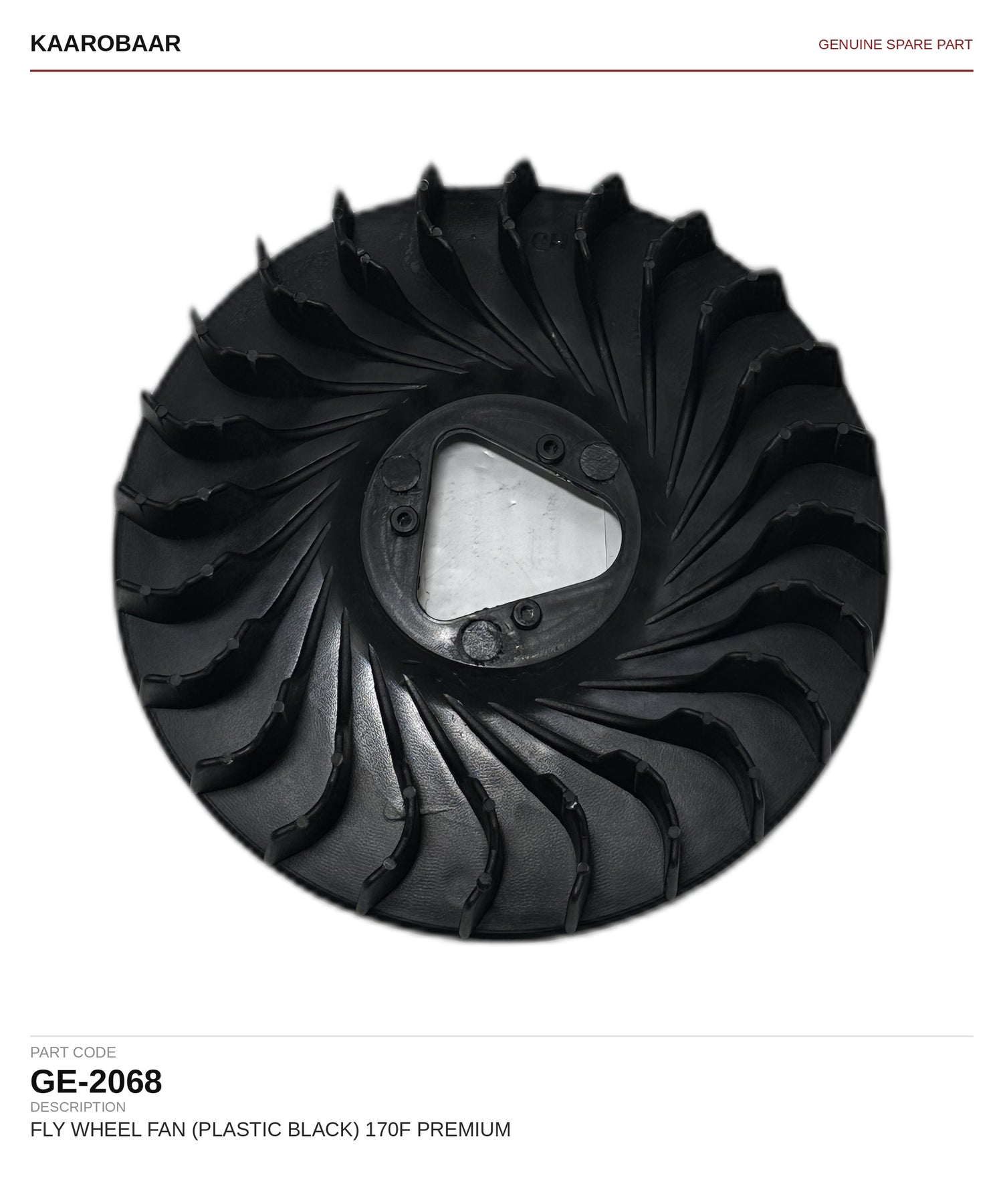 GE-2068 - FLY WHEEL FAN (PLASTIC BLACK) 170F PREMIUM