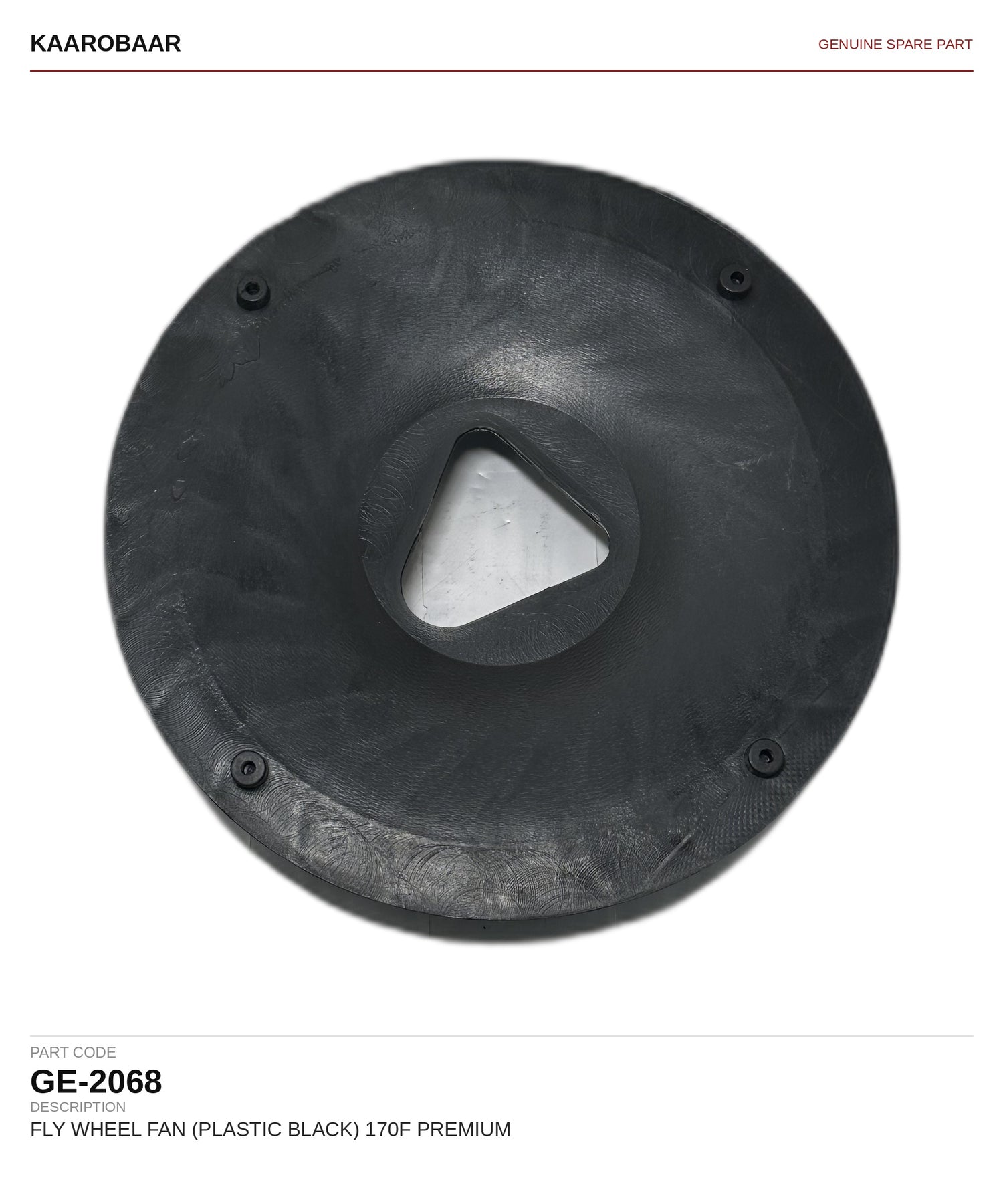 GE-2068 - FLY WHEEL FAN (PLASTIC BLACK) 170F PREMIUM